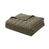 VCNY Home Full/Queen Size Pinsonic Circle Bedding Set - 3 Piece | Quilt & 2 Pillow Shams | Elegant Home Decor | Soft, Durable & Breathable | Wrinkle Resistant | Circles Olive Green VCNY Home