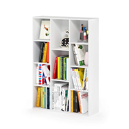 Furinno Luder Bookcase / Book / Storage , 11-Cube, White Furinno