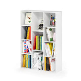Furinno Luder Bookcase / Book / Storage , 11-Cube, White Furinno