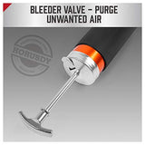 HORUSDY Heavy Duty Grease Gun with 14oz Grease Tubes | Grease Gun Flexible Hose | 7000 PSI | 18 Inch Spring Flex Hose | 2 Working Coupler | 2 Extension Rigid and 1 Sharp Type Nozzle Included HORUSDY