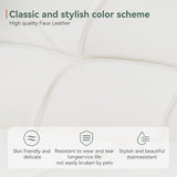 Opoiar 71" L Covertible Futon Sofa Bed,Faux Leather Futon Couch, Memory Foam Modern Loveseat Sleeper, Small Splitback Sofa Couches for Living Room,RV,Home Office,Apartment,White Opoiar