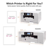 Sawgrass SG500 Sublimation Printer Starter Bundle | Anti-Clog Dye-Sublimation Printer with 20mL SubliJet UHD Inks & TruePix Paper | Purpose-Built for Sublimation | Wi-Fi Enabled | Easy Setup