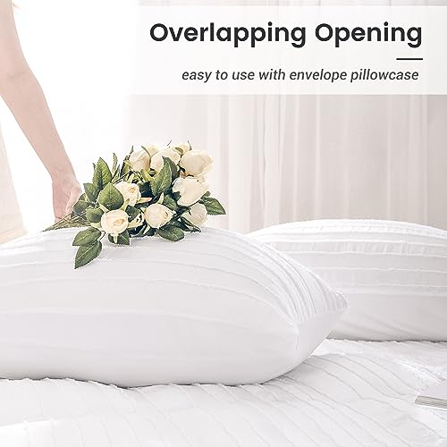NEXHOME PRO Twin Duvet Cover, White 2 Pieces Boho Tufted Duvet Cover Set, Soft and Lightweight 100% Washed 100% Washed Microfiber Comforter Cover Set for All Season(White Twin, 66 x 90)-No Comforter NEXHOME PRO