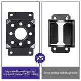 Nrspp 4x4 Post Base 8 Pcs,（Inner Size3.5"x3.5"）Wood Fence Pergola Post Bracket, Black Powder Coated Post Anchor,Deck Post Base Support Base Plate Pergola Brackets Fence Kit… Nrspp