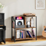 CHOEZON Large Record Player Stand, Vinyl Record Holder, Vinyl Display Rack, Rustic Turntable Display Stand, for Books, Rustic Brown and Black TCW08BF CHOEZON
