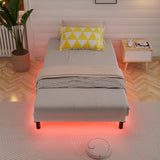 Awesofurni Twin Bed Frame with Smart LED Lights, 7 Inch Basics Metal Bed Frame, Heavy Duty 9-Leg Base for Box Spring and Mattress, Noise-Free, Easy Assembly, Black Awesofurni
