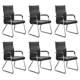 Okeysen Office Guest Chairs Set of 6, Modern Leather Reception Chairs with Mid Back & Sled Base, No-Wheel Desk Chairs for Waiting Room & Conference Room