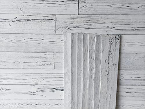 COLAMO 10pack White-Washed Weathered Real Pine Wood Peel and Stick Backsplash Wall Planks, Self Stick On Shiplap Boards Paneling for RV Bedroom Living Room Accent Wall, Adhesive Wooden Wall P - WoodArtSupply