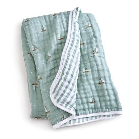aden + anais Boutique Organic Dream Blanket, 100% Cotton Dream Blanket, Muslin Baby Blanket for Boys & Girls, Unisex Toddler Bedding, Newborn Crib Blanket, Nursery Essential, Sailing Seas aden + anais