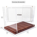 MÖNKE Premium Vinyl Record Storage - a Mid-Century Style Record Holder for Albums, 60-70 LP Capacity - Complements Any Record Player (Brown) MÖNKE