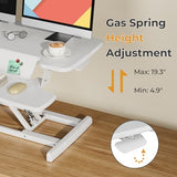JOY worker Standing Desk Converter, 35" Height Adjustable Sit Stand Up Desk Riser with Keyboard Tray & 6 Fridge Magnets, Desktop Workstation Riser for Home Office Computer Laptop, White JOY worker
