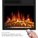 R.W.FLAME Electric Fireplace Mantel Wooden Surround Firebox, 36" Black TV Stand with Freestanding Electric Fireplace,Remote Control, Adjustable Led Flame, 750W/1500w R.W.FLAME