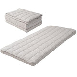 EMOOR Japanese Tri-fold Futon Mattress Machi with Mattress Pad Small-Twin Gray, Gusset Foldable Storable Washable Floor Sleeping Guest Bed Tatami Mat EMOOR