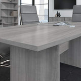 Bush Business Furniture Conference Table for 6-8 People with Wood Base | Boat Shaped 8 Foot Desk for Office Boardrooms and Training Rooms, 96W x 42D, Platinum Gray Bush Business Furniture