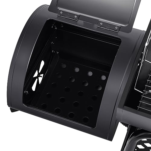 Royal Gourmet CC1830M 30-Inch Barrel Charcoal Grill with Offset Smoker & Warming Rack, Outdoor BBQ Grill with 811 Sq. In. Cooking Space for Backyard, Patio and Parties, Black Royal Gourmet