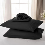 ROSE&RISY Black Full Sheet Set, 4 Pieces Soft Bedding Queen Sheet Set, Breathable and Cooling,Includes 1 Fitted, 1 Flat, 2 Pillow Cases - Deep Pocket (Black, Full) ROSE&RISY