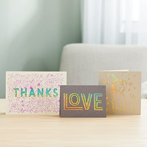 Cricut Cutaway Cards R40, Intricately Design Birthday Cards, Thank You Cards, Custom Greeting Cards, Holographic Backer, Compatible with Cricut Joy/Maker/Explore Machines, Pastel Sampler (12  - WoodArtSupply