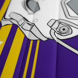 Erosebridal Sports Team Comforter Set, Twin 2Pcs | Purple & Gold Striped Stars Bedding Set, Football City Kids Bedding, Classic Rugby Game Duvet Insert - Inspired by Sports Fans Team Colors Erosebridal