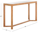 SAFAVIEH Couture Collection - Bernardi Natural & White Marble Top Console Table with Solid Wood Base, Modern Accent Entryway Table (SFV9745A) SAFAVIEH