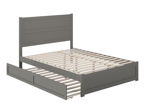 AFI NoHo Queen Platform Bed with Footboard & Twin XL Trundle in Grey AFI