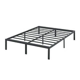 Olee Sleep 14 Inch Heavy Duty Steel Slat Anti-Slip Support, Easy Assembly Platform Bed Frame, Noise Free Steel Mattress Foundation, Maximum Storage, No Box Spring Needed, Black, King Size Olee Sleep