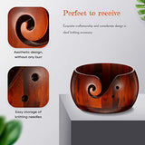 WILLBOND Wooden Yarn Bowl 6 x 3 Inches Crochet Bowl Accessories Holder with Holes for Mother Birthday Gift DIY Hand Made Knitting String Lovers Handmade Yarn Storage WILLBOND