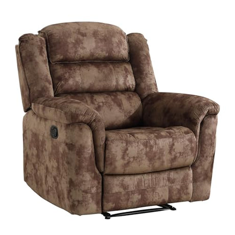 EBELLO Manual Recliner Chair, Soft Fabric Recliner Sofa with Overstuffed Armrest and Backrest for Living Room, Bedroom, Brown EBELLO