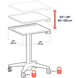 Ergotron – LearnFit Mobile Standing Desk, Adjustable Height Small Rolling Laptop Computer Sit Stand Desk with Wheels for Classroom, Office, Medical or Home Use – Adjusts from 33 to 49 Inches – Grey Ergotron