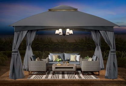 ABCCANOPY 10x10 Outdoor Gazebo - Patio Gazebo with Mosquito Netting, Outdoor Canopies for Shade and Rain for Lawn, Garden, Backyard & Deck (Dark Gray)