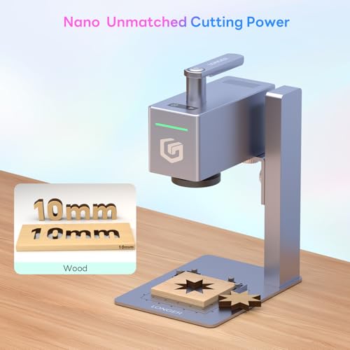 Longer Nano Pro 12W Portable Laser Engraver with Rotary Extension and Slide Extension, 5000mm/s High-Speed, DIY Engraver Tool for Wood, Acrylic, Leather, Cloth, Metal, Ceramics Longer