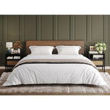 Natural Rattan Nightstands Set of 2, Accent End Table, Boho Bedside Table with 1 Hand Made Decorated Door for Living Room, Bedroom, Black Angel Sar