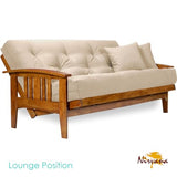 Nirvana Futons Westfield Futon Set - Queen Size, Frame, 8" Mattress, Twill Khaki Cover Nirvana Futons