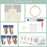 ERKOON 5 Sets Embroidery Kit for Beginners, Butterfly Cross Stitch Set for Include Embroidery Cloth Hoops Threads for Craft Lover Hand Stitch (Bouquet)