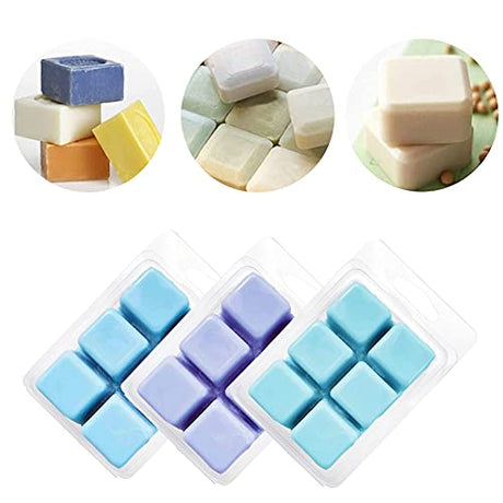 50 Packs Wax Melt Clamshells Molds,Wax Melt Containers,6 Cavity Clear Plastic Cube Tray for Wickless Wax Melt Candles Zddaoole