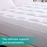 WhatsBedding Cotton Waterproof Mattress Pad Queen Size Top Down Alternative Filling Pillowtop Mattress Topper Cover-Fitted Quilted (Mattress Pad Queen) WhatsBedding