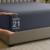 Utopia Bedding Extra Deep Pocket Twin XL Fitted Sheet, Fits up to 21 Inch Mattress - Hotel Luxury, Soft, Breathable and Comfy - Shrinkage and Fade Resistant - Easy Care (Grey) Utopia Bedding
