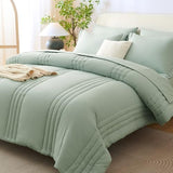 CozyLux King Size Comforter Sets - 7 Piece Bed in a Bag Sage Green Comforter Set with Sheets Luxury Bed Set All Seasons, Soft Bedding Set with Down Alternative Comforter, Sheets, Pillowcases & Shams CozyLux