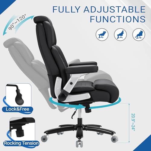 Furmax Heavy Duty Office Chair 500lbs, Big and Tall Gaming Chair with Adjustable Lumbar Support, Ergonomic High Back Computer Chair with Thick Padded Extra Wide Seat for Long Hours Working & Studying Furmax