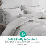 APSMILE Organic Feathers Down Comforter California King, All-Seasons Duvet Insert, 100% Cotton Medium Warm Quilted Bed Comforter Insert (104x96, Ivory White) APSMILE