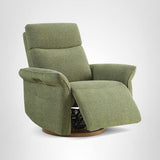 CHITA Power Recliner Chair, Electric Triple-Motor Swivel Glider Nursery Rocking Chair with Adjustable Power Headrest and Lumbar Support, GREENGARD Gold Certified, Solid Wood Base, Forest Green
