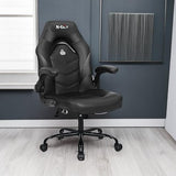 N-GEN Video Gaming Computer Chair Ergonomic Office Chair Desk Chair with Lumbar Support Flip Up Arms Adjustable Height Swivel PU Leather Executive with Wheels for Adults Women Men (Black) NEO CHAIR