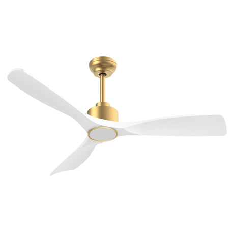 OFANTOP 52 Inch ETL Listed Indoor Outdoor Smart Ceiling Fans with Lights Remote Control, Quiet DC Motor 3 Blade Modern White Gold Ceiling Fan for Bedroom Living Room Patio OFANTOP