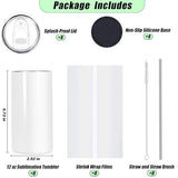 Draheri 12 Oz Sublimation Tumblers Blanks Bulk, Sublimation Cups for Kid with Straw and Brush, Stainless Steel Double Wall Insulated Sublimation Mugs, Individually Boxed (8 Pack) Draheri