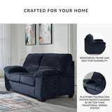 Signature Design by Ashley SimpleJoy Contemporary Loveseat for Living Room, Blue Signature Design by Ashley