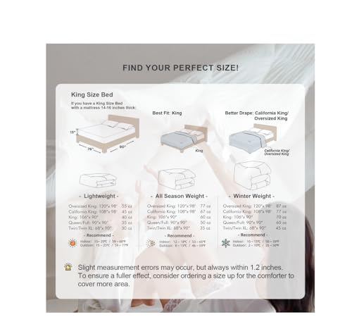 Royoliving Premium Feathers Down Duvet Insert Comforter King Size All Season Medium Warmth White 100% Cotton Cover with Corner Tabs (106x90, 60 oz) Royoliving