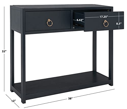 SAFAVIEH Home Collection Sadie Contemporary Navy Blue 2-Drawer Console Table (Fully Assembled) SAFAVIEH