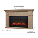 Real Flame Alcott 75” Electric Fireplace with Mantel for Living Room or Bedroom, Replaceable Fireplace Insert Heater, Realistic Log and Flame Effect, Remote Control, Timer Real Flame