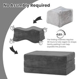 Erament 6-Inch Tri-Fold Mattress Full Size, Covertible Sofa Bed Foldable Futon Mattress with Handles & Non-Slip Bottom, Removable Machine Washable Corduroy Cover for Guest, Camping, Dorm Erament