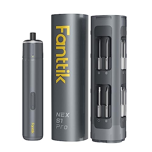 Fanttik S1 Pro 3.7V Electric Screwdriver, Cordless Screwdriver, 16 S2 Metal Bits, 3 Torque Settings, Max 6 N.m, 2000mAh Battery, LED Light, 1/4''Hex, Idea Tool for Furniture/Desktop Computer Fanttik
