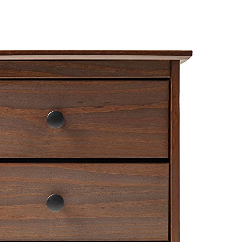 Walker Edison Traditional Wood 3 Drawer Nightstand Side Table Bedroom Storage Drawer and Shelf Bedside End Table, 18 Inch, Walnut Walker Edison